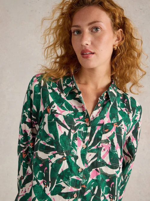 Chemise Sophie En Coton Biologique - Green Pr - 52 Image 3