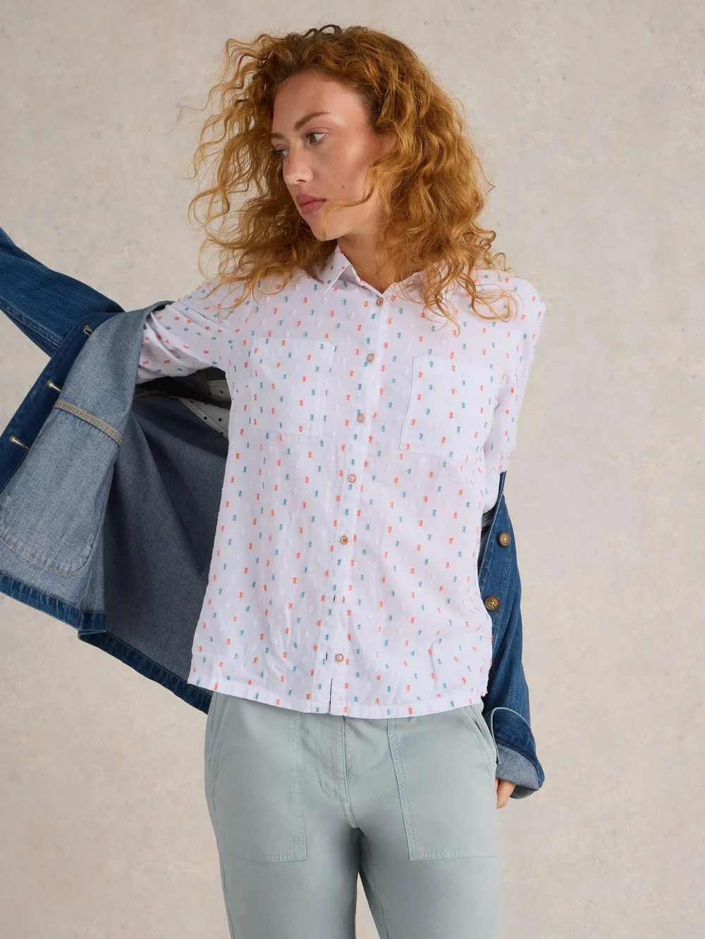 Chemise Sophie En Coton Biologique - Ivory Mlt - 52 Image 1