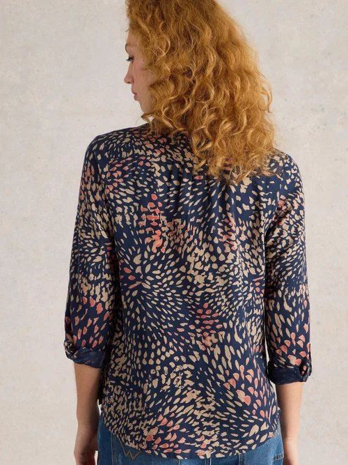 Chemise Sophie En Coton Biologique - Navy Pr - 36 Image 4