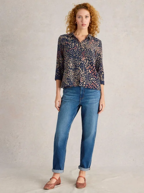 Chemise Sophie En Coton Biologique - Navy Pr - 36 Image 2