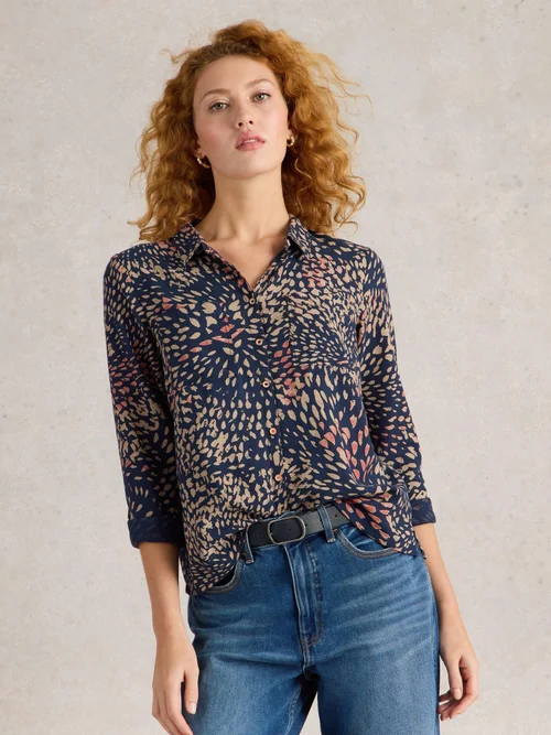 Chemise Sophie En Coton Biologique - Navy Pr - 36 Image 1