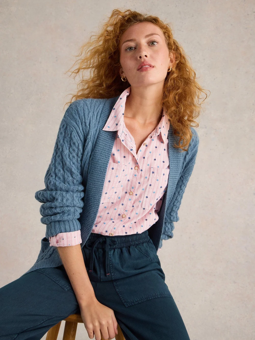 Chemise Sophie En Coton Biologique - Red Mlt - 48 Image 1