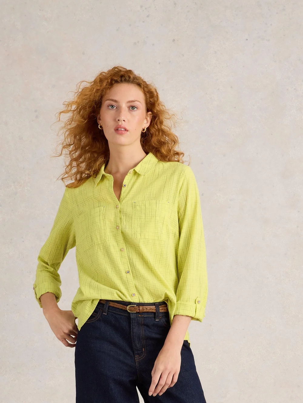 Chemise Sophie En Coton Biologique - Yellow Mlt - 50 Image 1