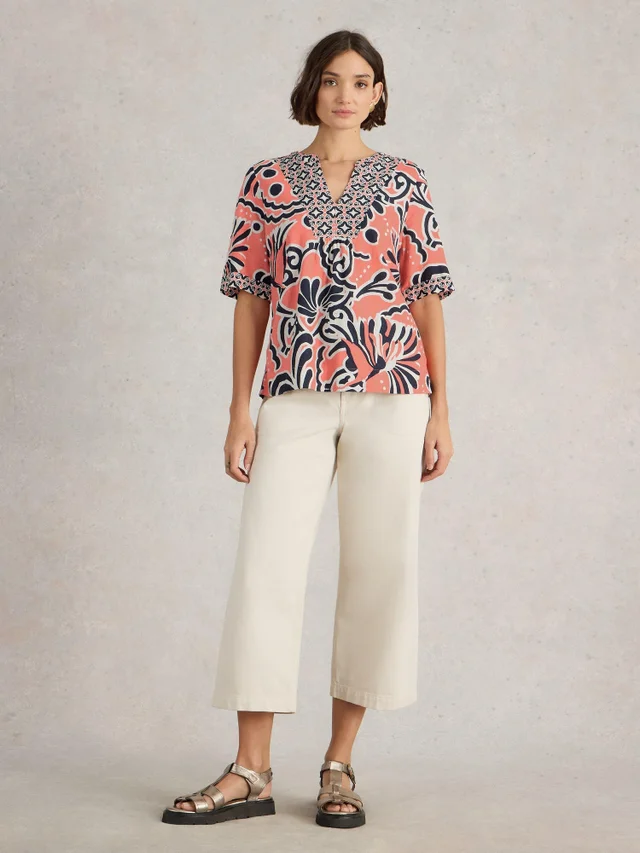 Top en lin mélangé Ash