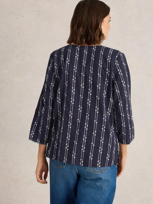 Top en coton biologique Rae - Navy Multi - 38 Image 4