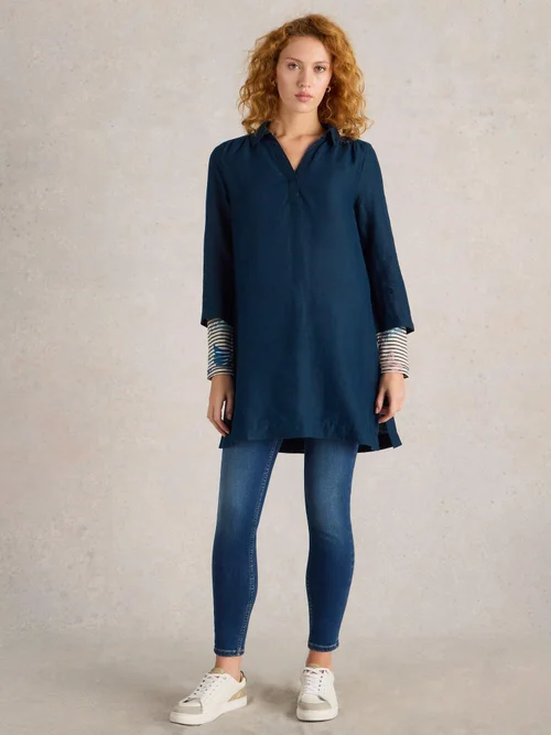 Tunique en lin Blake - Dark Navy - 52/R Image 2