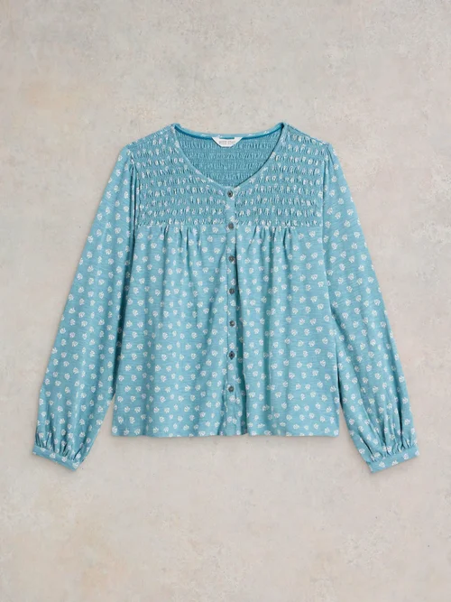 Top froncé DANIELLA - Blue Pr - 44 Image 3