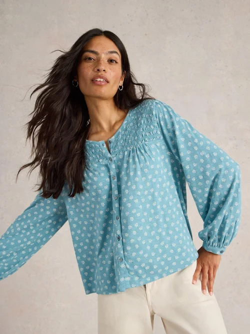 Top froncé DANIELLA - Blue Pr - 44 Image 2