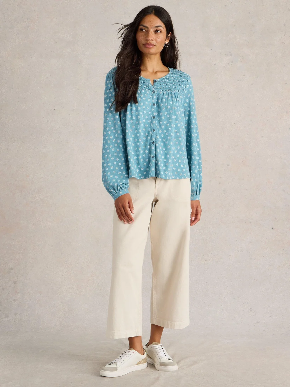 Top froncé DANIELLA - Blue Pr - 44 Image 1