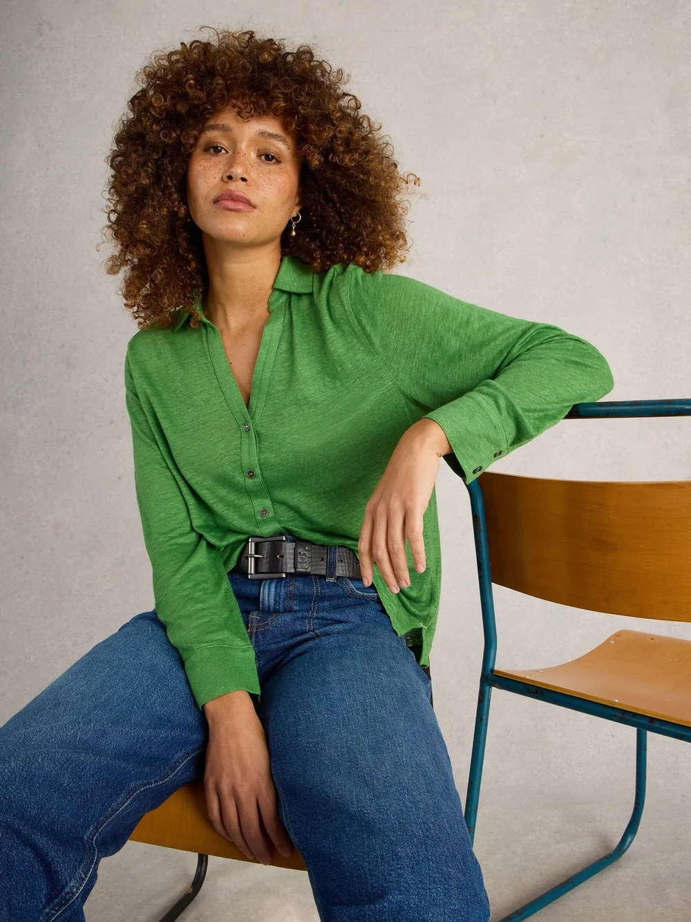 CHEMISE EN LIN CHARLIE - Mid Green - 52 Image 1