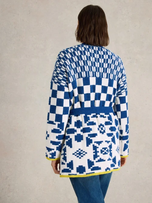 CARDIGAN GEO MIX - Blue Mlt - XL Image 4