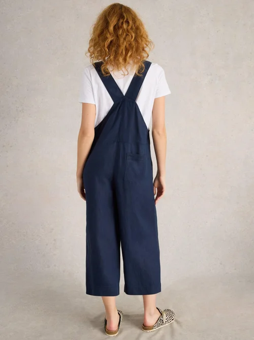 Latzhose Viola aus Leinen - Dark Navy - 52/R Image 4