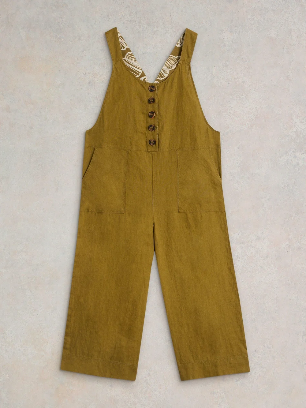 Latzhose Viola aus Leinen - Khaki Grn - 52/R Image 1