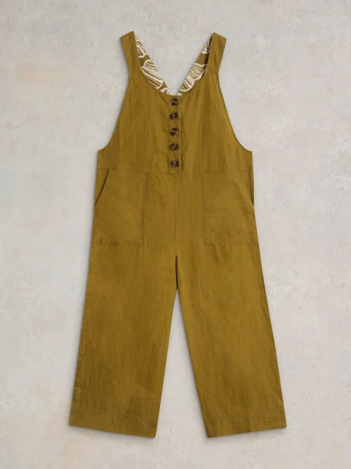 Latzhose Viola aus Leinen - Khaki Grn - 52/R Image 1