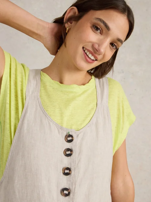 Latzhose Viola aus Leinen - Lgt Nat - 52/R Image 3