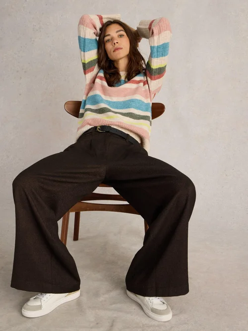 Pantalon large Sasha Tweedy - Brown Mlt - 52/R Image 1