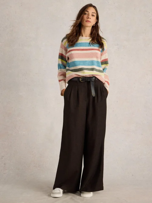 Pantalon large Sasha Tweedy - Brown Mlt - 52/R Image 2
