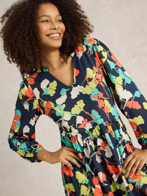 Robe en jersey Leah - Navy Multi - 52/R Image 3