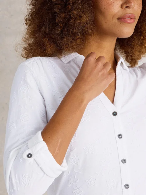 Chemise En Jersey Brodé Annie - Bril White - 52 Image 3