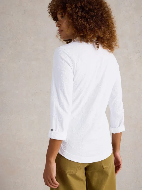 Chemise En Jersey Brodé Annie - Bril White - 52 Image 4