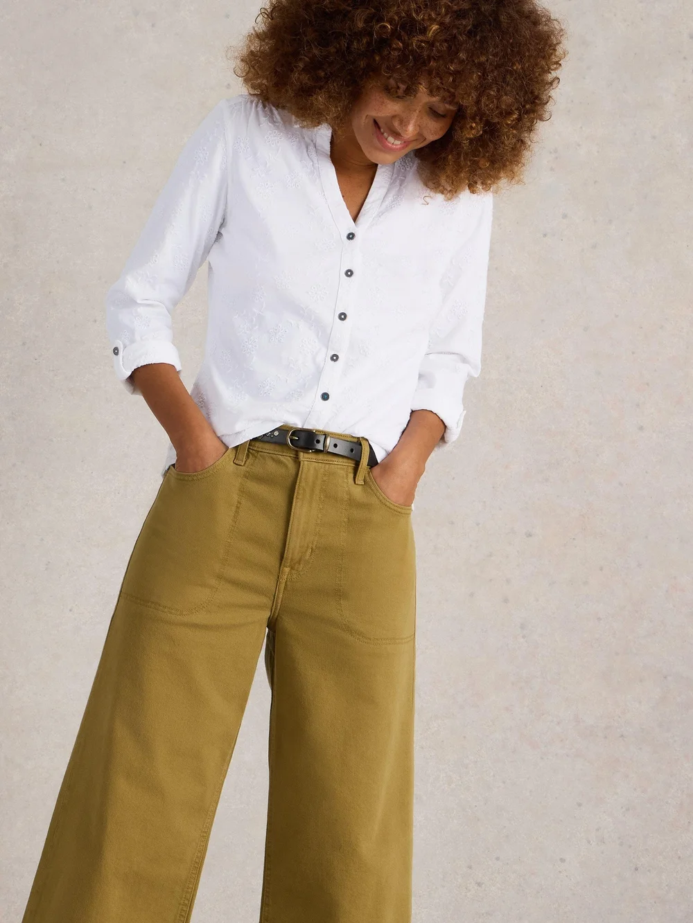 Chemise En Jersey Brodé Annie - Bril White - 52 Image 1