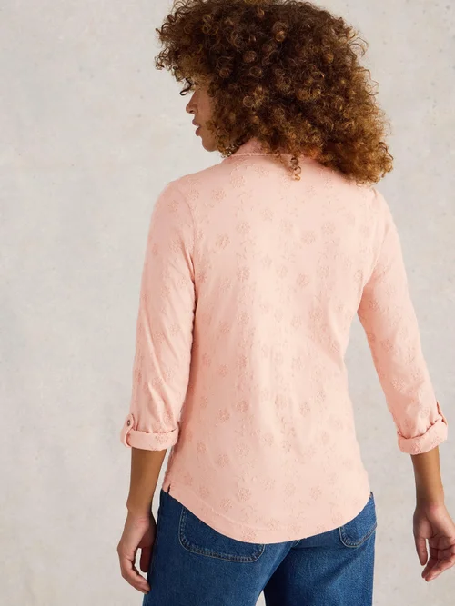 Chemise En Jersey Brodé Annie - Dus Pink - 52 Image 4