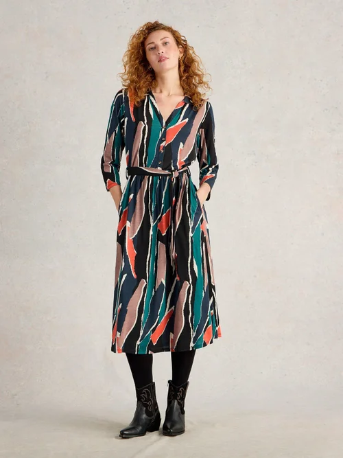 Robe chemise en jersey Ava - Blk Mlt - 52/R Image 2