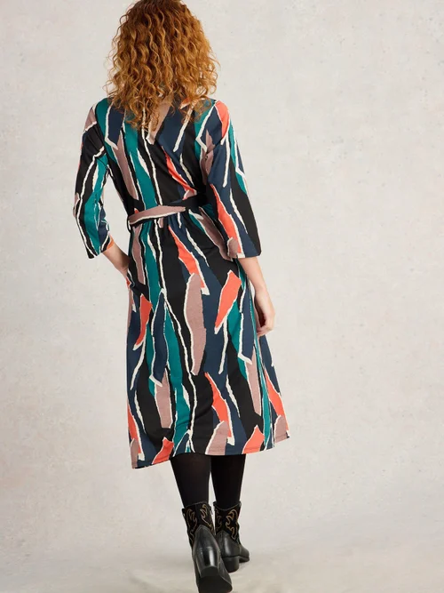 Robe chemise en jersey Ava - Blk Mlt - 52/R Image 4