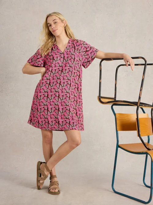 Robe Lindsay en lin mélangé - Pink Pr - 52/R Image 1