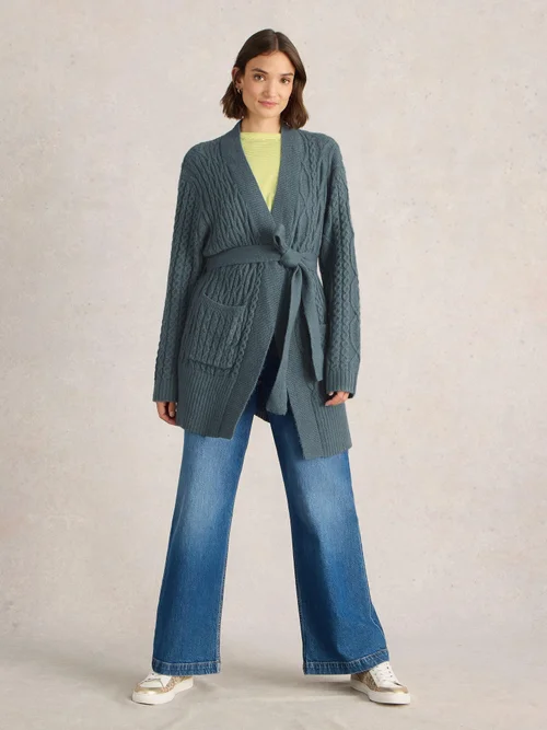 CARDIGAN À CEINTURE TRESSÉE - Mid Blue - XL Image 2