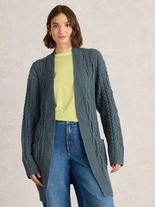 CARDIGAN À CEINTURE TRESSÉE - Mid Blue - XL Image 3