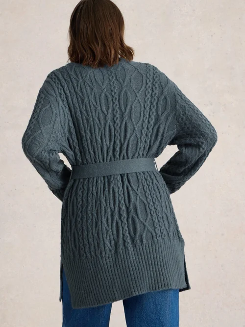 CARDIGAN À CEINTURE TRESSÉE - Mid Blue - XL Image 4