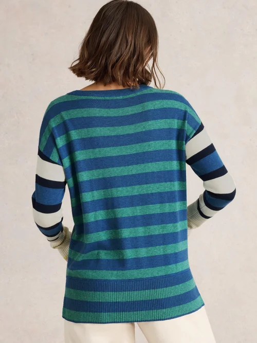 Pull À Rayures Olive - Blue Mlt - 52 Image 4