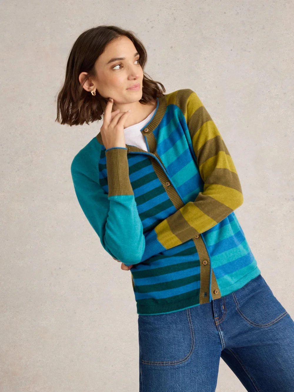 Cardigan rayé LULU - Blue Mlt - 52/R Image 1