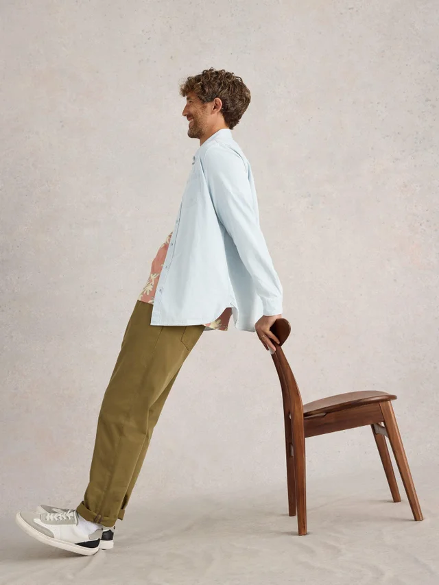 Chemise à manches longues à fines rayures