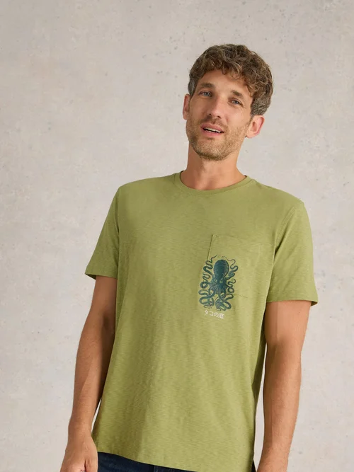 T-shirt graphique pieuvre - Green Pr - S Image 3