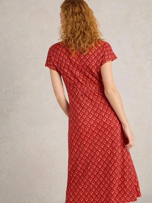 Robe Ellie en jersey de lin - Red Mlt - 52/R Image 4