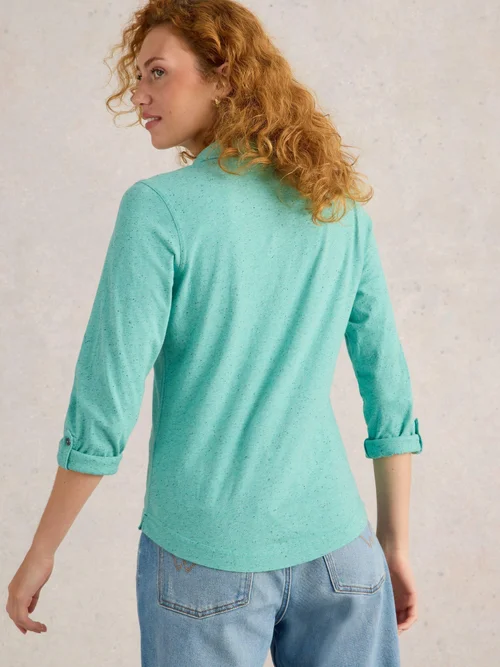 CHEMISE EN JERSEY À POCHES ANNIE - Brt Blue - 52 Image 4