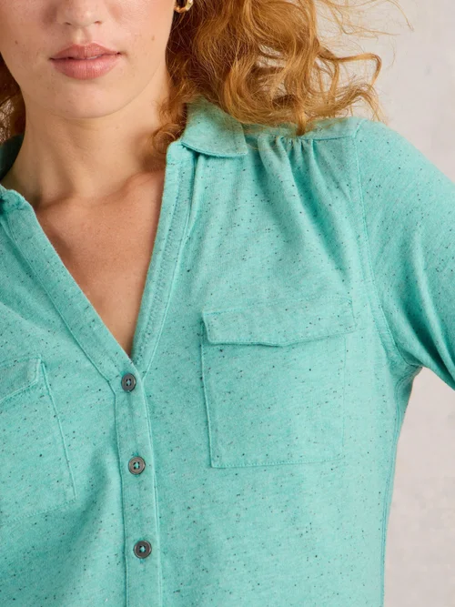 CHEMISE EN JERSEY À POCHES ANNIE - Brt Blue - 52 Image 3