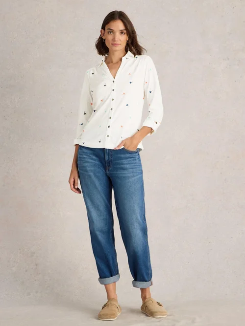 CHEMISE EN JERSEY BRODÉE ANNIE - Ivory Mlt - 52 Image 2