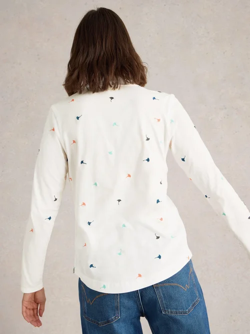 CHEMISE EN JERSEY BRODÉE ANNIE - Ivory Mlt - 52 Image 4