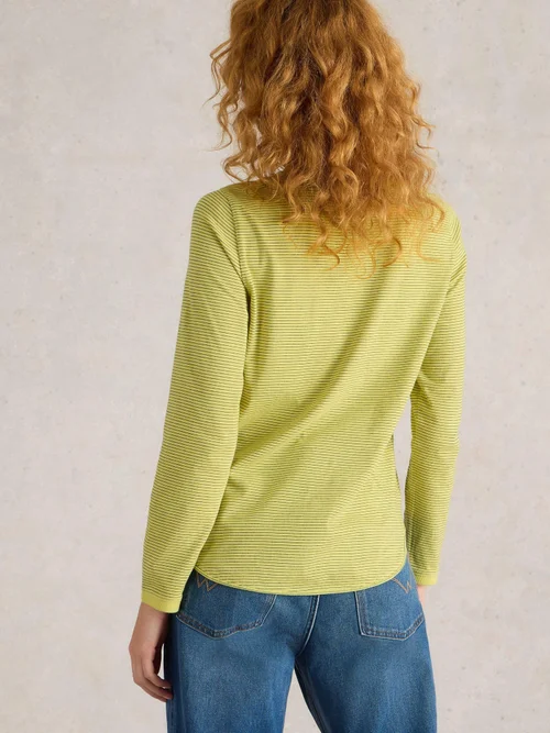 T-SHIRT CLARA LS BRODÉ - Yellow Mlt - 50 Image 4