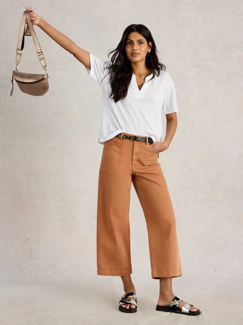 7/8-Jeans Tia mit weitem Bein - Dark Tan - 46/R Image 2
