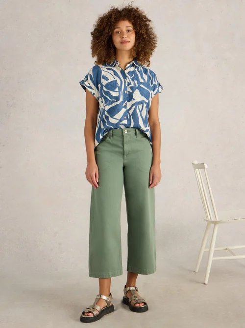 7/8-Jeans Tia mit weitem Bein - Mid Green - 44/R Image 2
