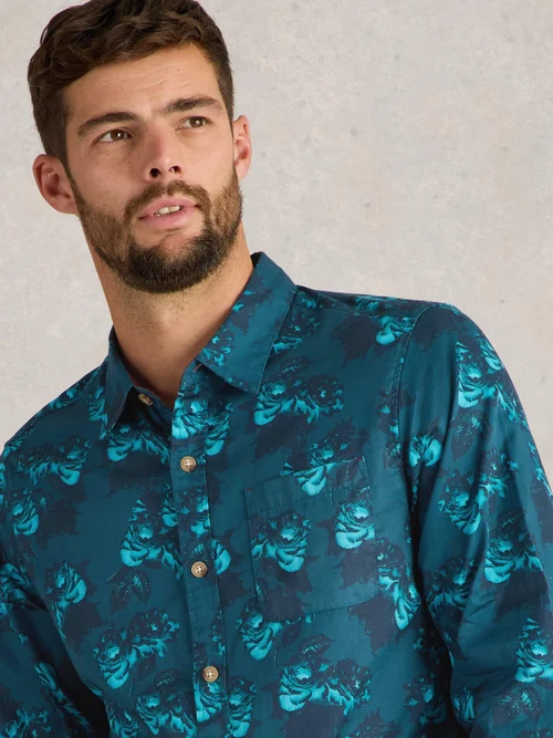 Chemise imprimée fleurs foncées - Blue Pr - XXXL Image 3