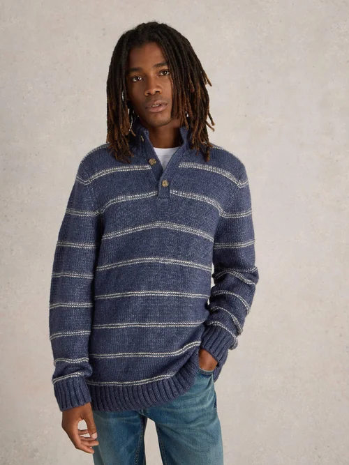 Col boutonné à rayures bretonnes - Navy Multi - M Image 3