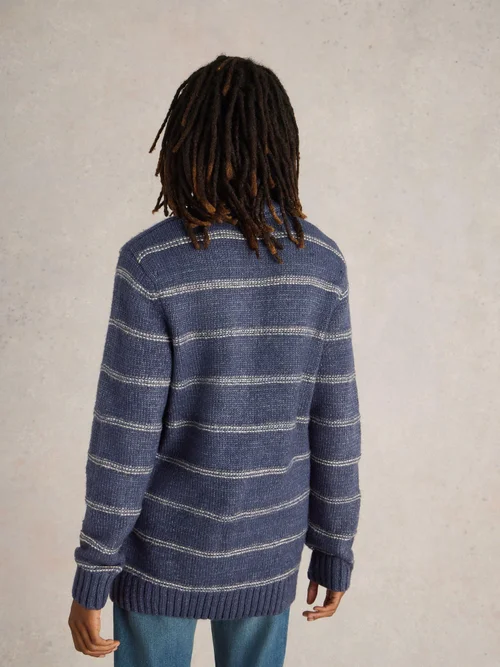 Col boutonné à rayures bretonnes - Navy Multi - M Image 4