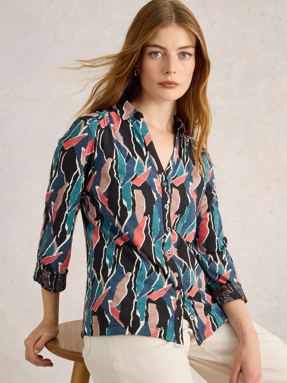 Chemise En Jersey Annie - Navy Pr - 34/R Image 1