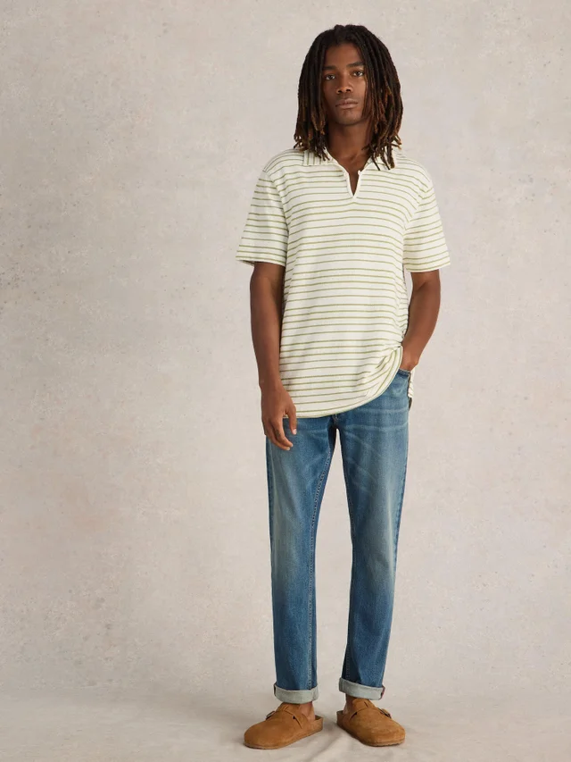 Polo à rayures jacquard
