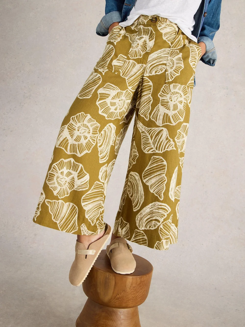 Culotte Roxy aus Leinenmischung - Green Pr - 52/R Image 1